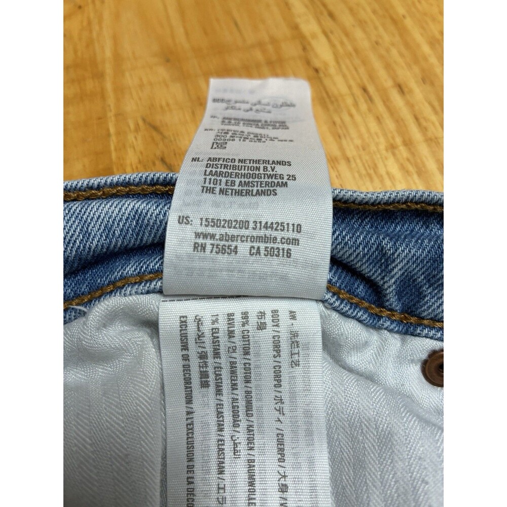 Abercrombie & Fitch Ultra High Rise Kick Flare Jean 29/8s Distressed Light Wash - Picture 11 of 14